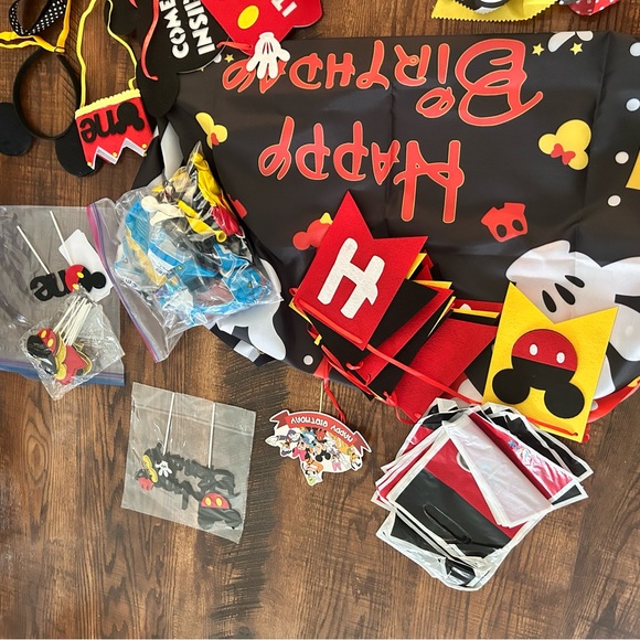 Mickey Mouse 1st birthday decorations and outfit. - Picture 3 of 7